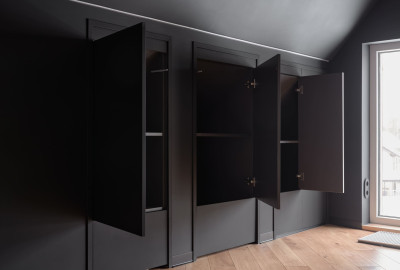 The internal cabinet body in niches under the roof slopes (Graphite)